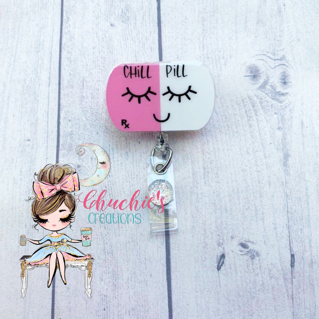 Pill Badge Reelretractable Badge Reelsmedical Themed Badge Etsy Ireland