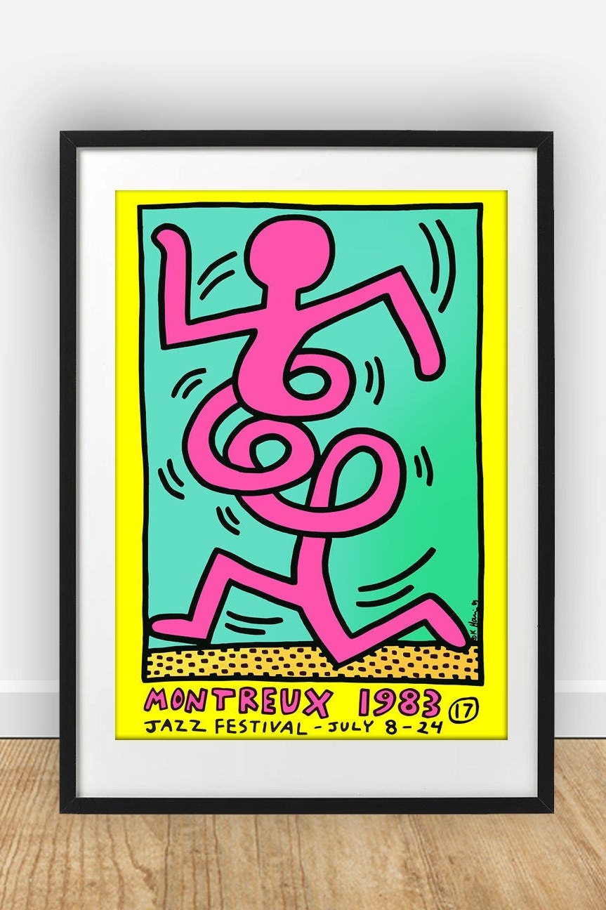 Keith Haring  Jazz Poster Yellow Thick Fine Art Paper print