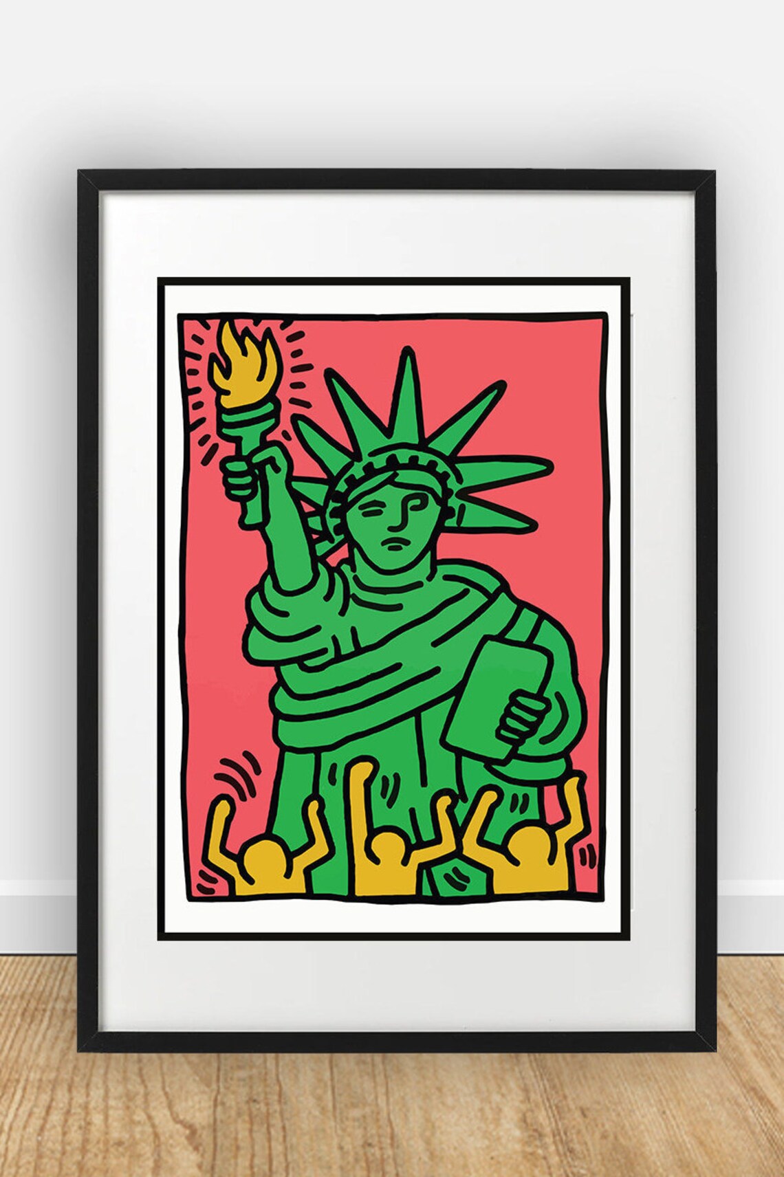 Keith Haring Statue of Liberty Thick Fine Art Paper Print Etsy