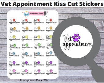 Vet Appointment Planner Stickers Dog Appointment Planner Sticker Dog Planner Sticker Kiss Cut Sticker Kawaii Stickers