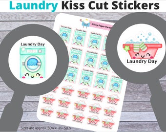Laundry Planner Stickers  // Planner Stickers // Laundry Stickers //  Laundry Planner Stickers  // Kawaii Planner Sticker //