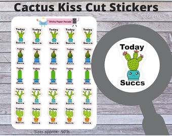 Cactus Planner Stickers Today Succs  // Planner Stickers // Succulents Stickers //  Cacti Planner  // Kawaii Planner Sticker //