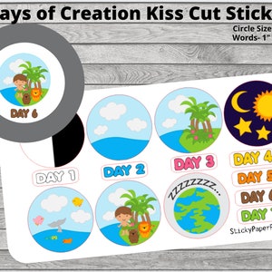7 Days of Creation Stickers  // Bible Lesson Stickers //   Kawaii Stickers //  Notebook Stickers  //  Planner Stickers //  Sunday School