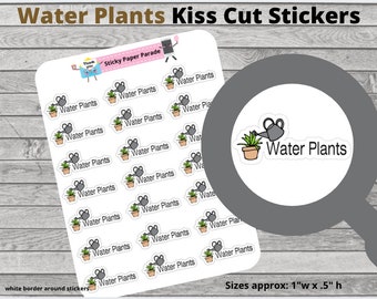 Water Plants Planner Stickers  // Planner Stickers // Kiss Cut Stickers //  Water Plants Planner  // Kawaii Planner Sticker //