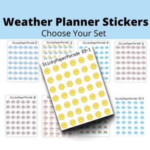 Weather Planner Stickers  // Rain Planner Stickers //   Kawaii Stickers //  Daily Weather Stickers  //  Sun Stickers //  Kawaii
