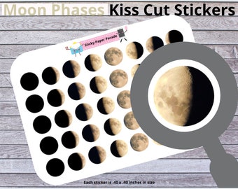 Moon Phases Planner Stickers  // Planner Stickers // Moon Stickers //  Moon Phases Planner //  Moon Stickers // Phases of the Moon Stickers