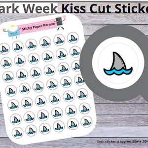 Shark Week Period Tracker Planner Stickers  // Planner Stickers  //  Period Planner Stickers  // Kawaii Planner Sticker //