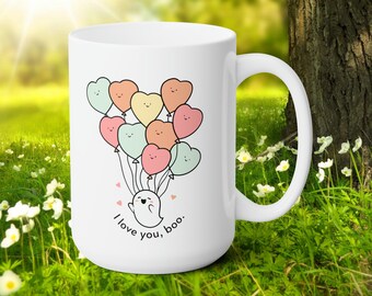 I Love You Boo Ghost Mug, Valentines Gift
