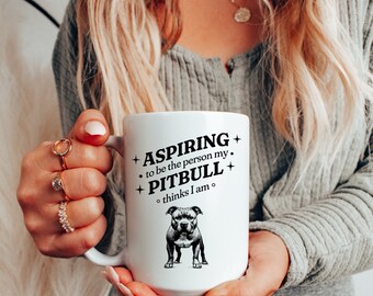 Pitbull Mom Coffee Mug, Dog Lover Gift, Large 15oz Cup