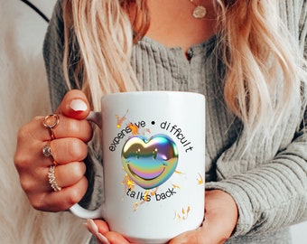 Sassy 15oz Ceramic Coffee Mug, Expensive Difficult Talks Back