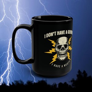 Funny Nonbinary Anxiety Mug, Enby LGBT Skeleton Gift image 5