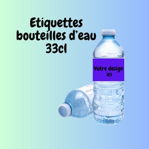 Personalized 33cl and 50cl Water Bottle Label | Birthday, wedding, baptism, events | 100% personalized stationery decoration