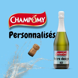 Champomy personalized label | Birthday, wedding, baptism, events | 100% personalized stationery decoration