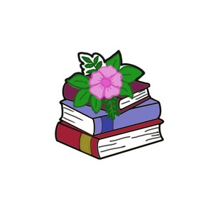 Stack of Books with Flower Cookie Cutter