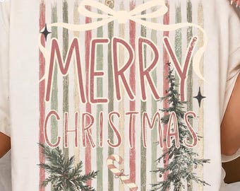 Merry Christmas Stripes Christmas PNG, Vintage Christmas PNG, Retro Christmas shirt sublimation designs digital download