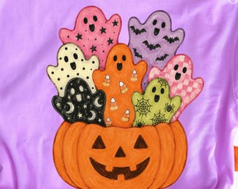 Preppy ghosts Halloween PNG, Spooky Shirt Design (Digital Download)