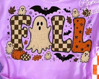 Fall Png, ghost shirt Png, funny halloween Png,Viral Png, bat tee Png, Trendy Spooky Vibes, horror tee