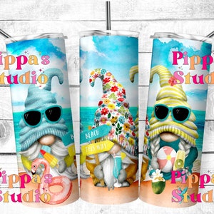 Beach Gnome 20oz Tumbler Wrap PNG