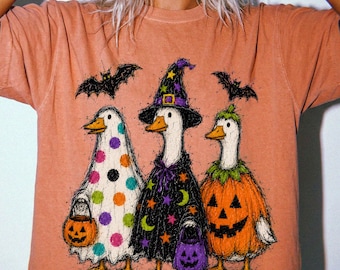 Geese Halloween PNG, Trick or Treat, Pumpkin Witch Bats (Digital Download)
