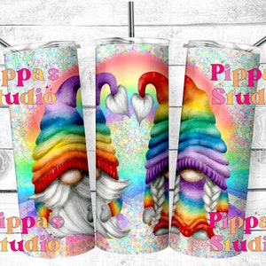 Regenbogen Wichtel 20oz Tumbler Wrap PNG