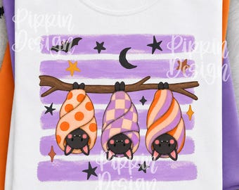 Preppy Bat Burrito Halloween PNG, Spooky Shirt Design (Digital Download)