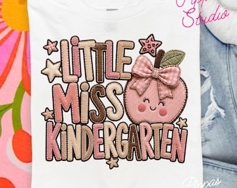 Little Miss Kindergarten, Girly Png, Preppy Png, First Day of School, Preschool Png, Stars Png, Back to School Png