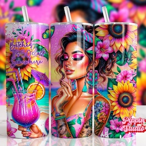 It&#39;s 5 O&#39;clock Somewhere Beverage Funny Sarcastic Tumbler Wrap, 20oz Skinny Sublimation Tumbler Design, Funny Bad Bitch tumbler