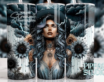 Stronger Than The Storm Tumbler Wrap: 20 oz Sublimation Design (PNG)