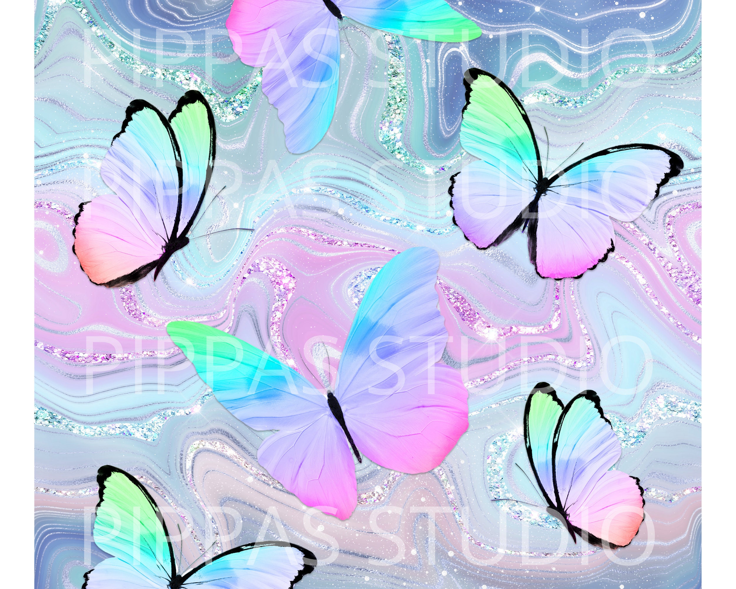 Butterfly Tumbler Wrap PNG 20oz Tumbler Wrap Digital - Etsy UK