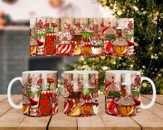 Christmas Cocoa Mug Press, 11oz Mug Wrap Template (Digital Download)