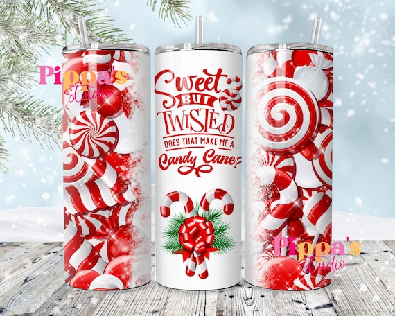 Candy Cane 2 Wrap For Straight Tumbler-313 – Vinyl Fun