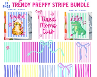 80+ Preppy Stripe PNG Bundle, Vertical Striped Backgrounds, Bows and Stars Clipart, Distressed & Wonky Stripes, Colorful Stripe Designs