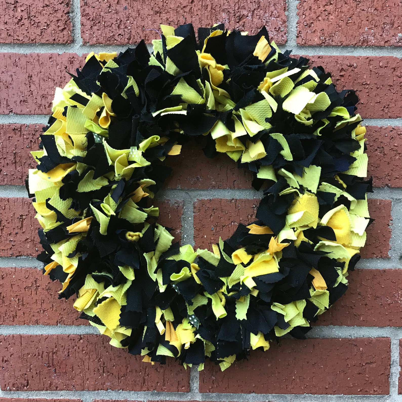 Black & Yellow wreath door wreath wreath for front door rag Etsy