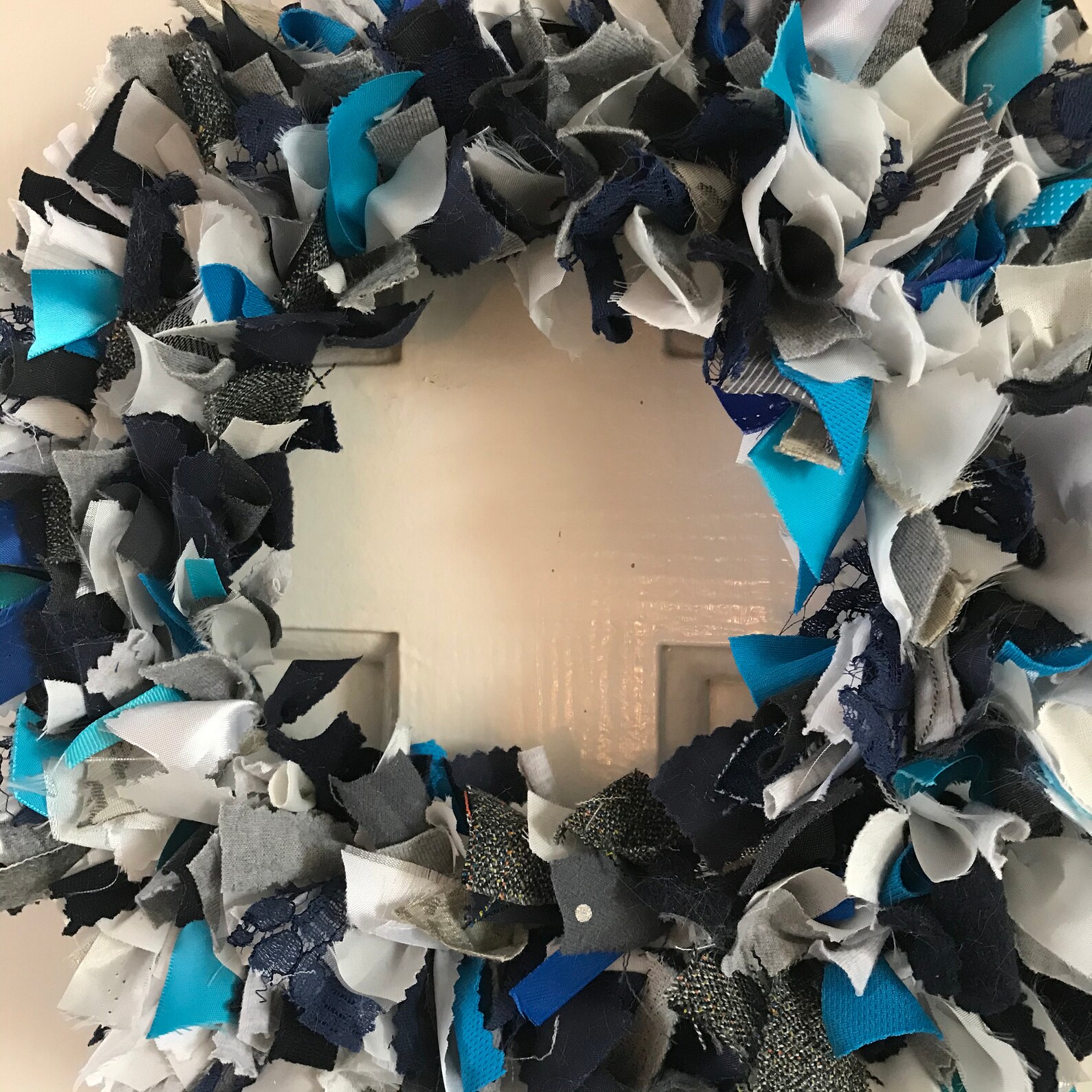 Blue grey and white wreath door wreath wreath for front Etsy
