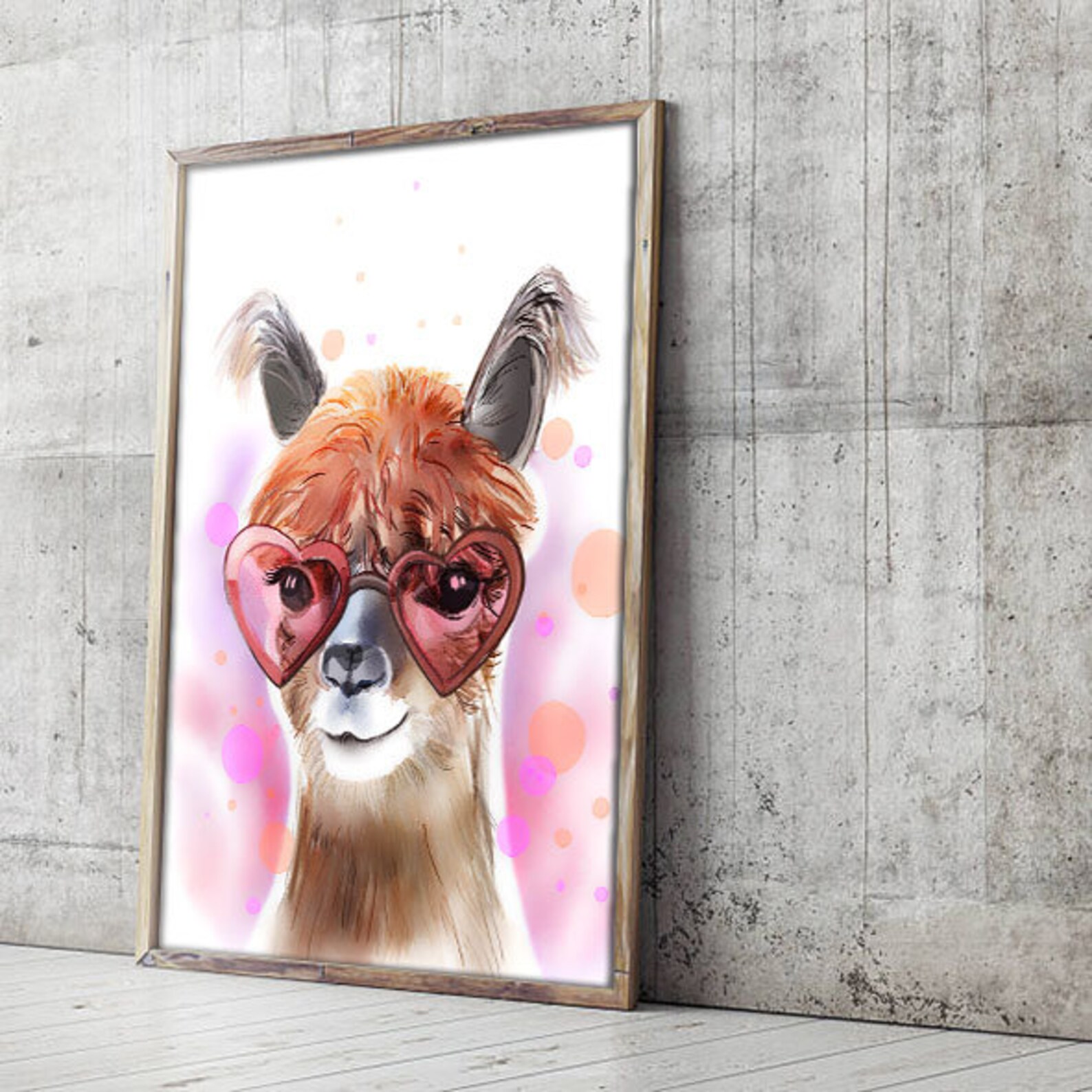 Llama With Glasses Print PRINTABLE ART Girls Room Art | Etsy