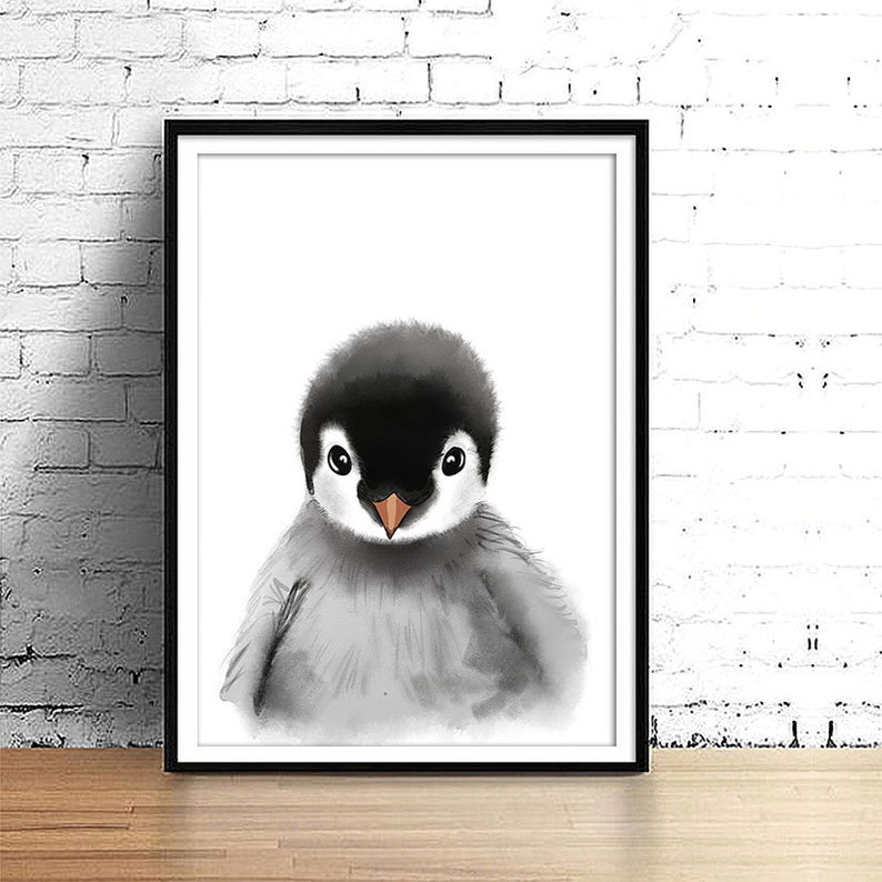 Penguin Print Nursery Wall Art Nursery Decor Baby Animal Etsy