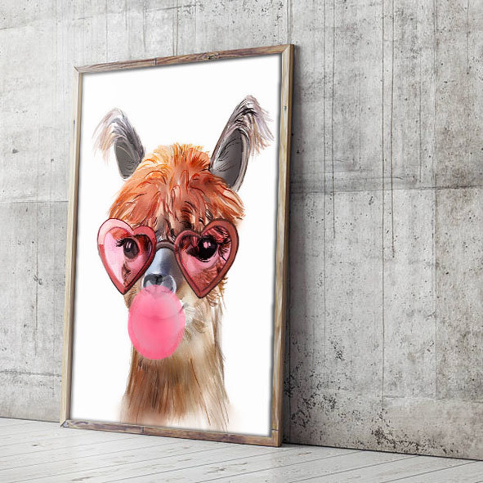 Llama with glasses print PRINTABLE ART Girls room art | Etsy