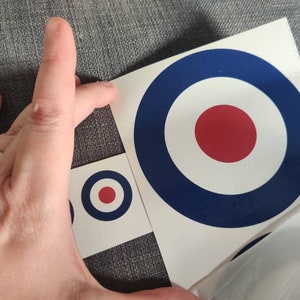 Keramik oder Glas Wasserschiebefolie Aufkleber - RAF Rondelle Rot Klar Weiß Blau Kreis Hoop Protect Servieren Militär Air Kraft UK Großbritannien Proud Bold