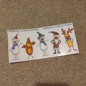 Ceramic or Glass Waterslide Decal, Christmas Cartoon Characters Mug Wrap. Reindeer, Santa, Snowman, Robin Chicken, Merry Christmas, Red Nose