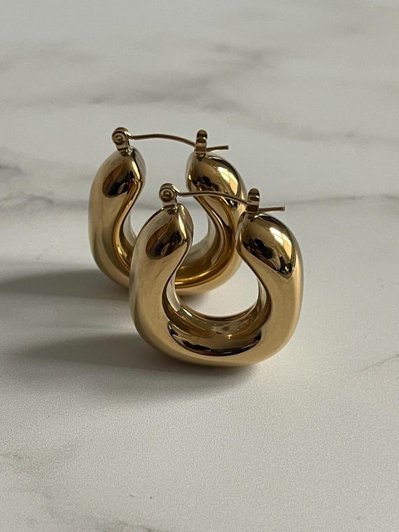 Luxury 18k  Gold Plated  hoop Earrings