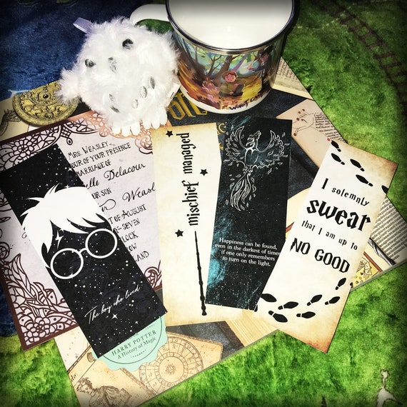 4 harry potter bookmarks instant download harry potter etsy