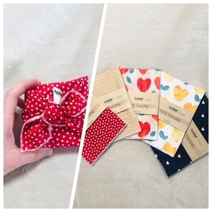 Piccolo furoshiki 100% cotone - confezione regalo Collezione CUORI