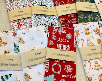 Grote furoshiki - zero waste cadeauverpakking - KERSTMIS