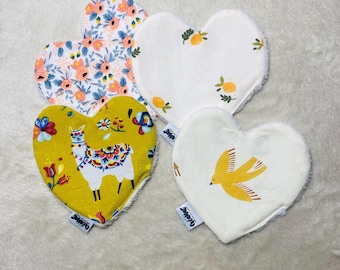 Heart-shaped makeup remover pads or baby wipes