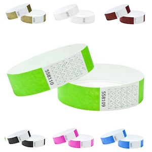 Schlichte Armbänder Sicherheit Events ID Partys Massenkontrolle Tyvek 19mm Nummeriert