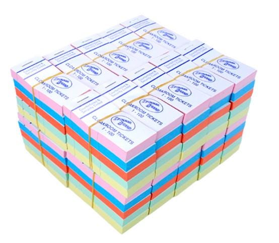 CareStarz 1-500 Raffle Tickets Books - 6 X Books Of Cloakroom