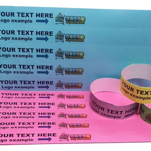 Wristbands Tyvek 25mm Security Event Paper Custom Printed ID Bands Party Garden Festival Sequentially Numbered Security Self Adhesive Strip