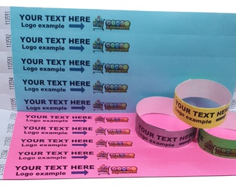 Wristbands Tyvek 25mm Security Event Paper Custom Printed ID Bands Party Garden Festival Sequentially Numbered Security Self Adhesive Strip