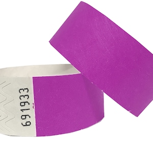 Event-Armbänder für Festivals Gartenpartys Für Sicherheit fortlaufende Nummerierte Tyvek 3/4 Zoll 19mm mit selbstklebender Schale und Siegel ww Streifen Rosa