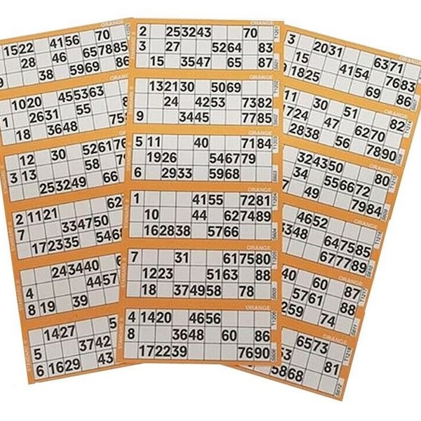 Bingo Flyers Tickets Pad Of 600 6 To View, All Colours Jumbo Brand 1-90 Quality